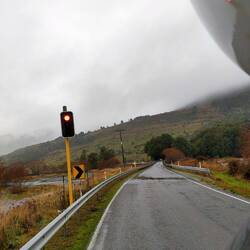 Sat at the red light for a while with no cars coming thru the one lane bridge