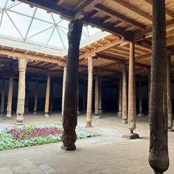 218 pillar former Zoroastrian temple, used as mosque in 1700s, Soviets used it for wheat storage