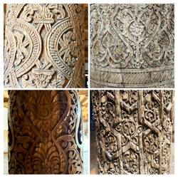 Each pillar uniquely carved