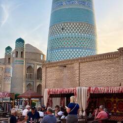 Mid-day beverage break in Khiva