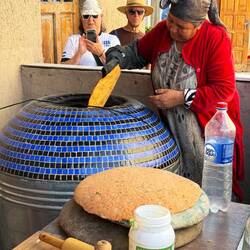 Baking it in the tandoori oven