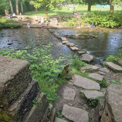 Families enjoying the hot Bank Holiday weekend by the Tame Crossing