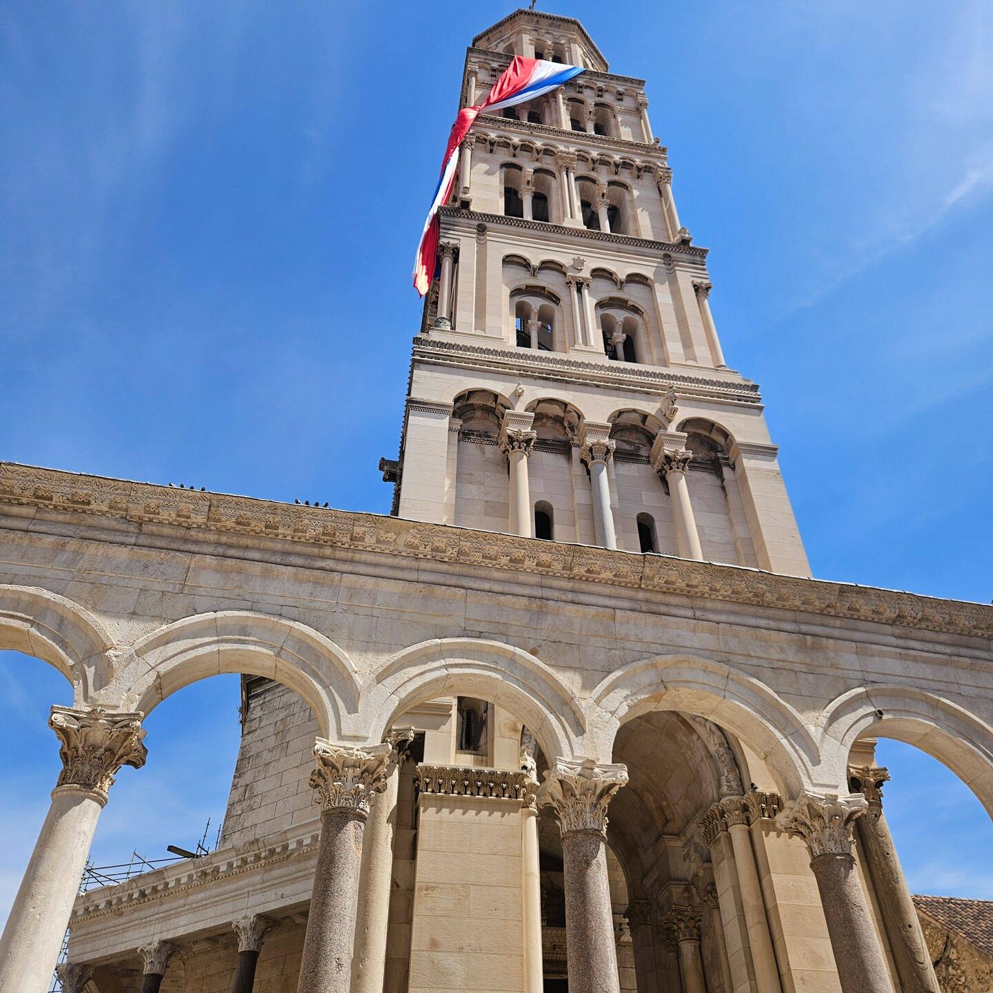 Bell tower built by Diocletian now the Cathedral of St Dominus