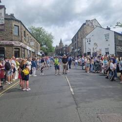 Crowds gathering on the streets
