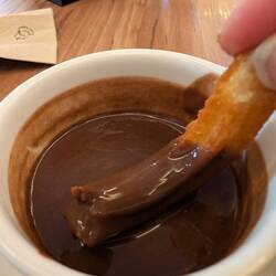 Missy's lunch in Madrid of chocolate and churros, which I've yet to try.