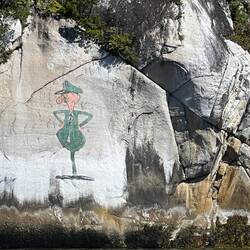 While there was mostly written graffiti, there was this one drawing.