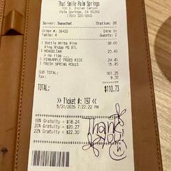 For those who don't understand the tipping system... choose your level... (We chose 18%)