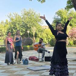 A flamenco show on a plaza near our hotel. We preferred this to a formal indoor show 💃.