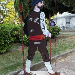 This sculpture is throughout Burgos, but the paint jobs vary wildly.