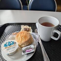 Tea and scone on the ferry