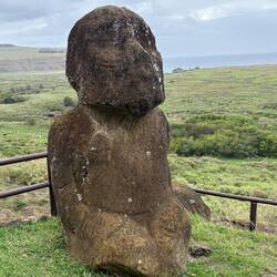 The only Moai to have legs (kneeling)