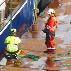 Arbeit im Hafen von Bergen