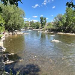 River meandering through town