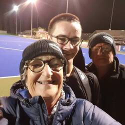 Harper at hockey, Waitaki Boys.