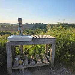 Abwaschstelle mit Ausblick