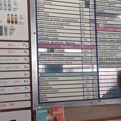Milk bar menu board