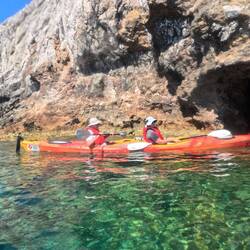 Into a sea cave