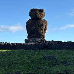 A sentry Moai at the beach
