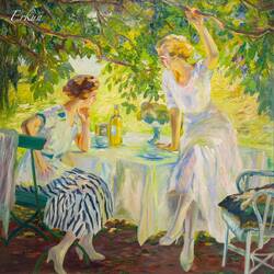 "Afternoon Tea on Lake Starnberg" (E. Cucuel) @ Arkas Sanat Alsancak — İzmir, Türkiye.