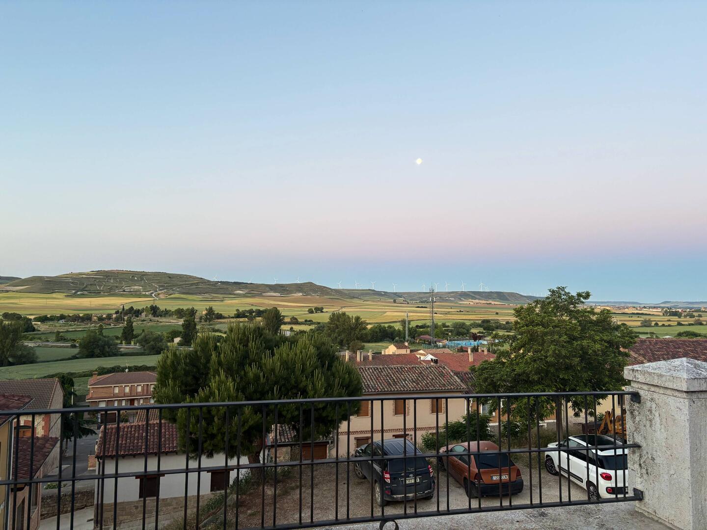 Moon over Castrojeriz on the way out of town at 6:15 am.