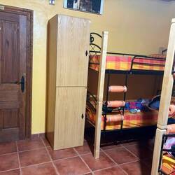 Tonight's albergue. I'm not on top, but I would appreciate those wrapped rungs if I were.
