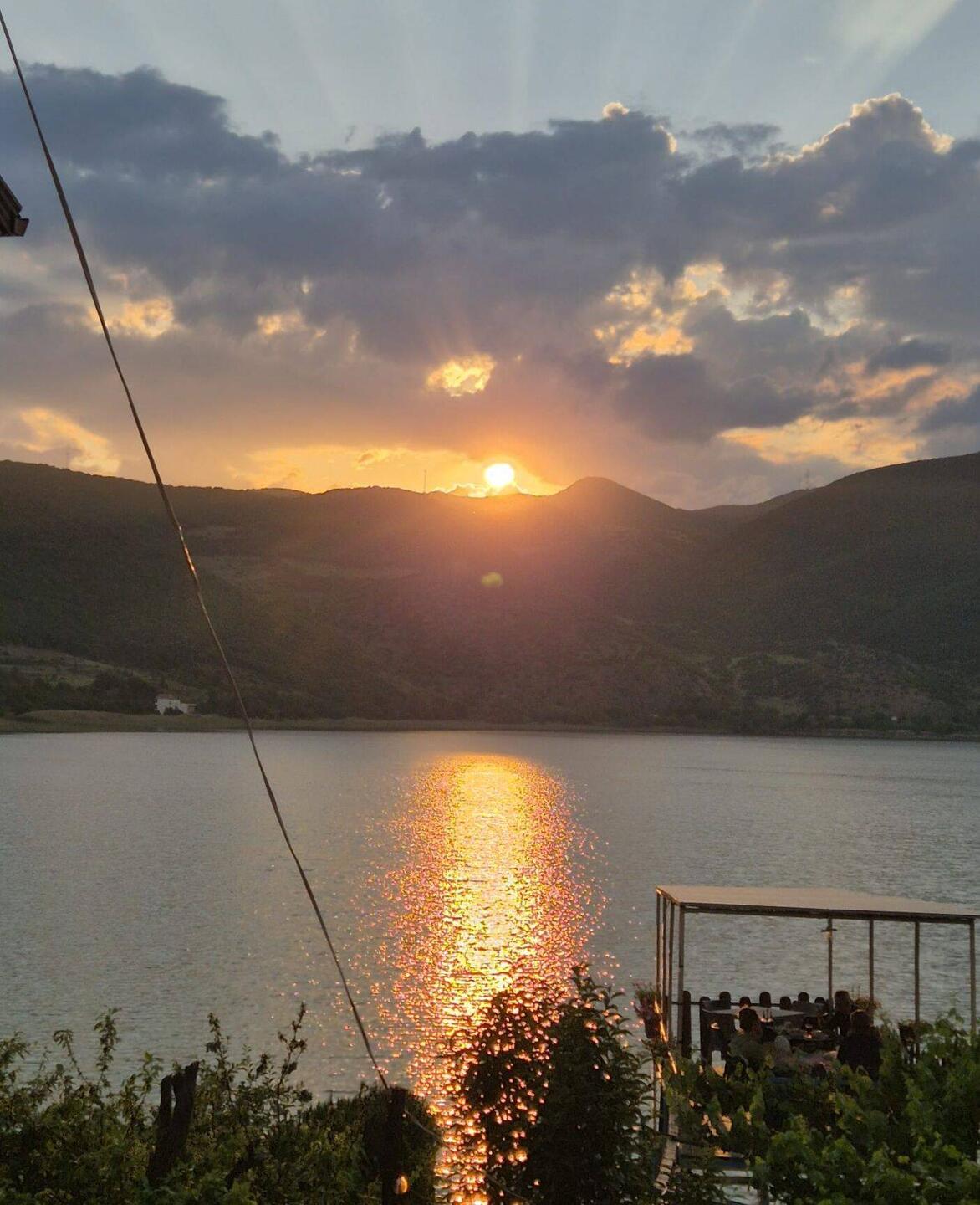 Sonnenuntergang in Lin am Ohridsee