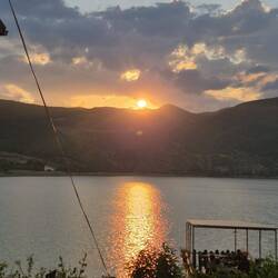 Sonnenuntergang in Lin am Ohridsee