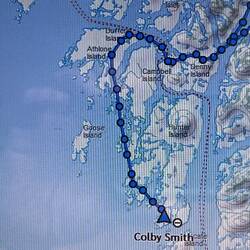 Route today starts just left of the top of Campbell Island