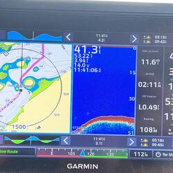 This is what it looked like on the chartplotter. Very little room for error!