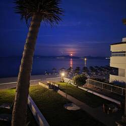 Our apartment faces east, so we got to watch the moonrise.
