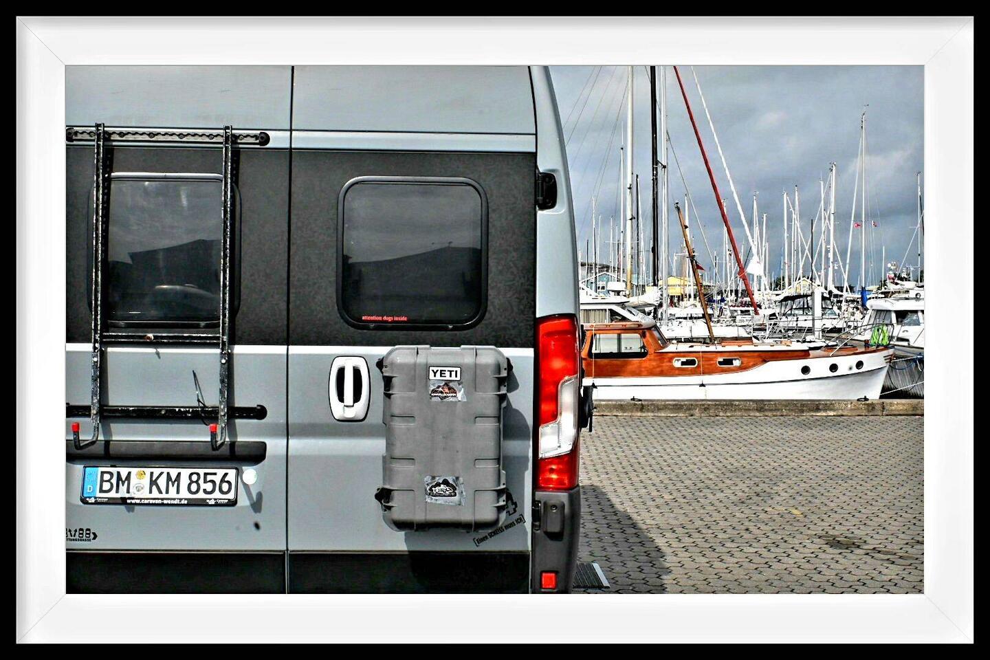 Mein Stellplatz direkt am Jachhafen des Limfjords, der Nord- und Ostsee verbindet
