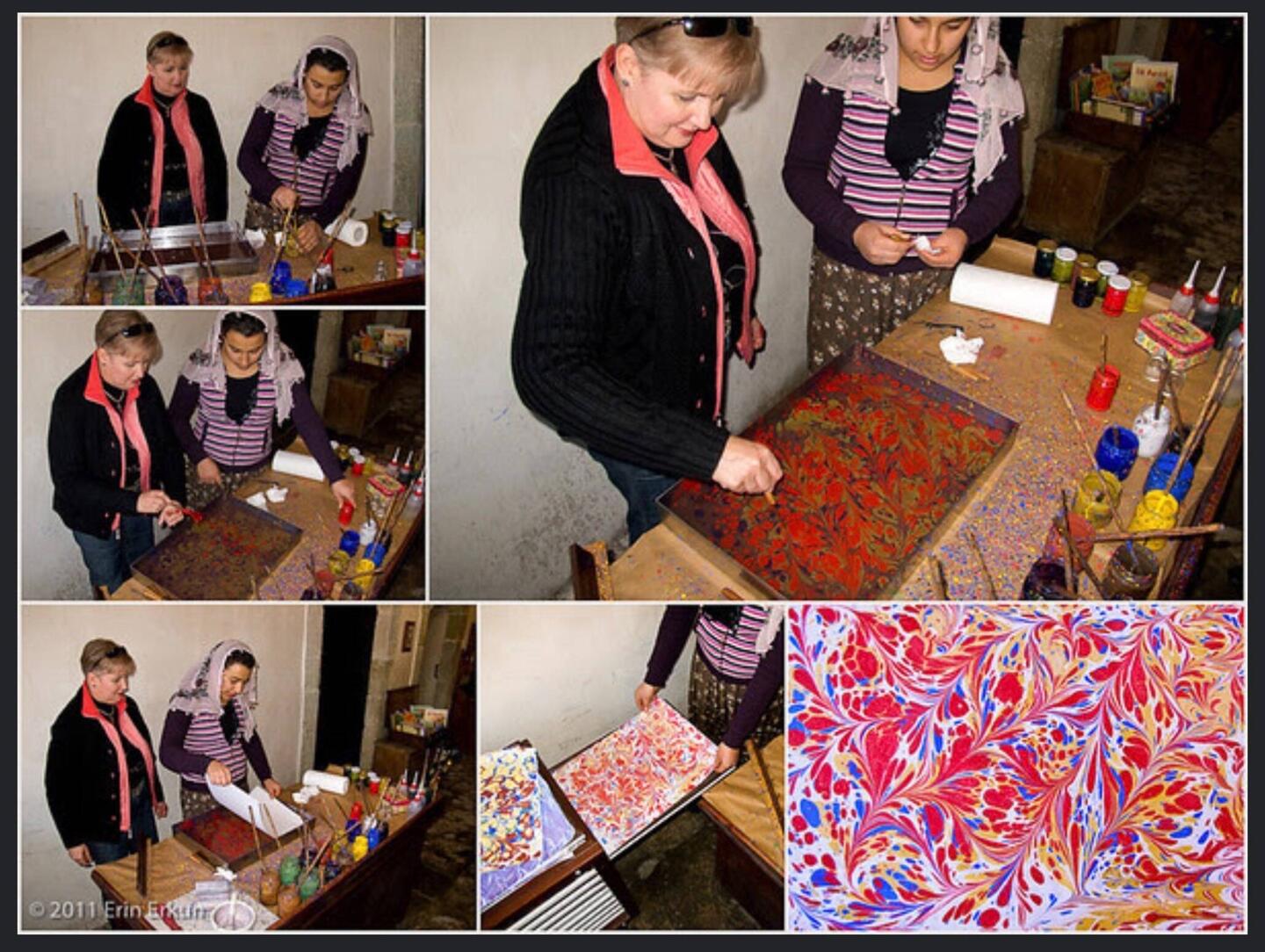 The last time I tried the "ebru" technique was in Beypazarı ... in 2011.