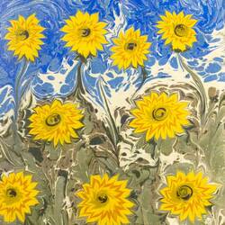 From Mine Tülek's "What Water Expresses" marbling exhibition at TSF — Alsancak, İzmir.