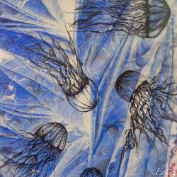 From Mine Tülek's "What Water Expresses" marbling exhibition at TSF — Alsancak, İzmir.