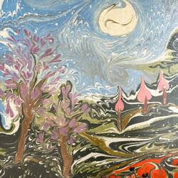 From Mine Tülek's "What Water Expresses" marbling exhibition at TSF — Alsancak, İzmir.