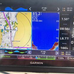 Chartplotter view of the Planet Group of Islands leaving Edward Channel.