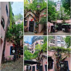 Im Innenhof sind Geschäfte, Cafés, Restaurants