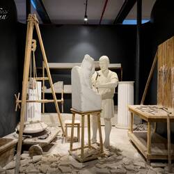 One of several dioramas at the museum ... this one depicting a marble workshop.
