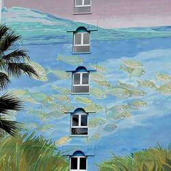 Cool mural on a building near our apartment in Alcúdia.