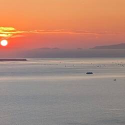 Sunset from our dinner table at Nektar