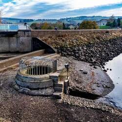 Image taken from CRT website showing reduced water levels at Hill Top Reservoir for a new slipway