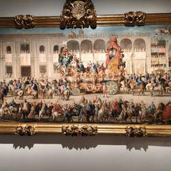 This painting was one of 12 depicting a festival scene intricate details amazing artwork