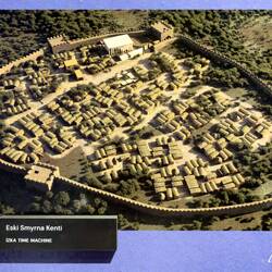 Depiction of ancient Smyrna ... which eventually became İzmir — "Between Two Lines" Exhibition.