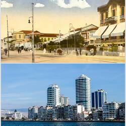 Alsancak Waterfront ... postcard from the early 1900s & my photo from 2015.