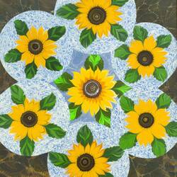 "Sunflowers" (H. Akay) — "Tesir" (Impression) Ebru Exhibition.