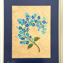 "Forget-Me-Not Flowers" (H. Akay) — "Tesir" (Impression) Ebru Exhibition.