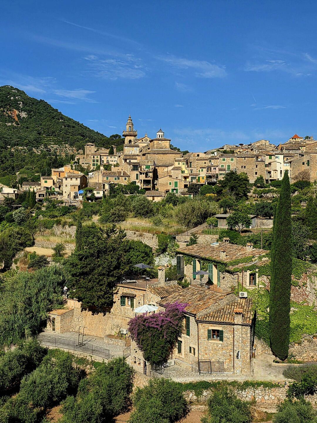 Our first stop -- Valldemossa (view from overlook as we got close).