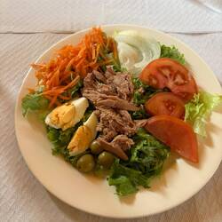 Ensalada Mixta. Starter course on most pilgrim menus.