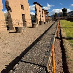 The Inca way road. Straight as an arrow and still in use