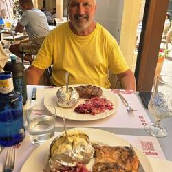 ...and excellent food. Tom loved his ribeye, and my chicken breast was surprisingly amazing.